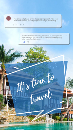 Travel Inspiration with Luxury Bungalow Instagram Story Design Template