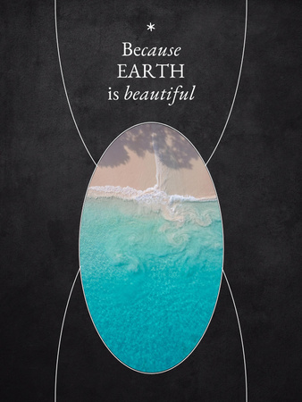 Plantilla de diseño de Concepto ecológico con agua cristalina en el mar Poster US 