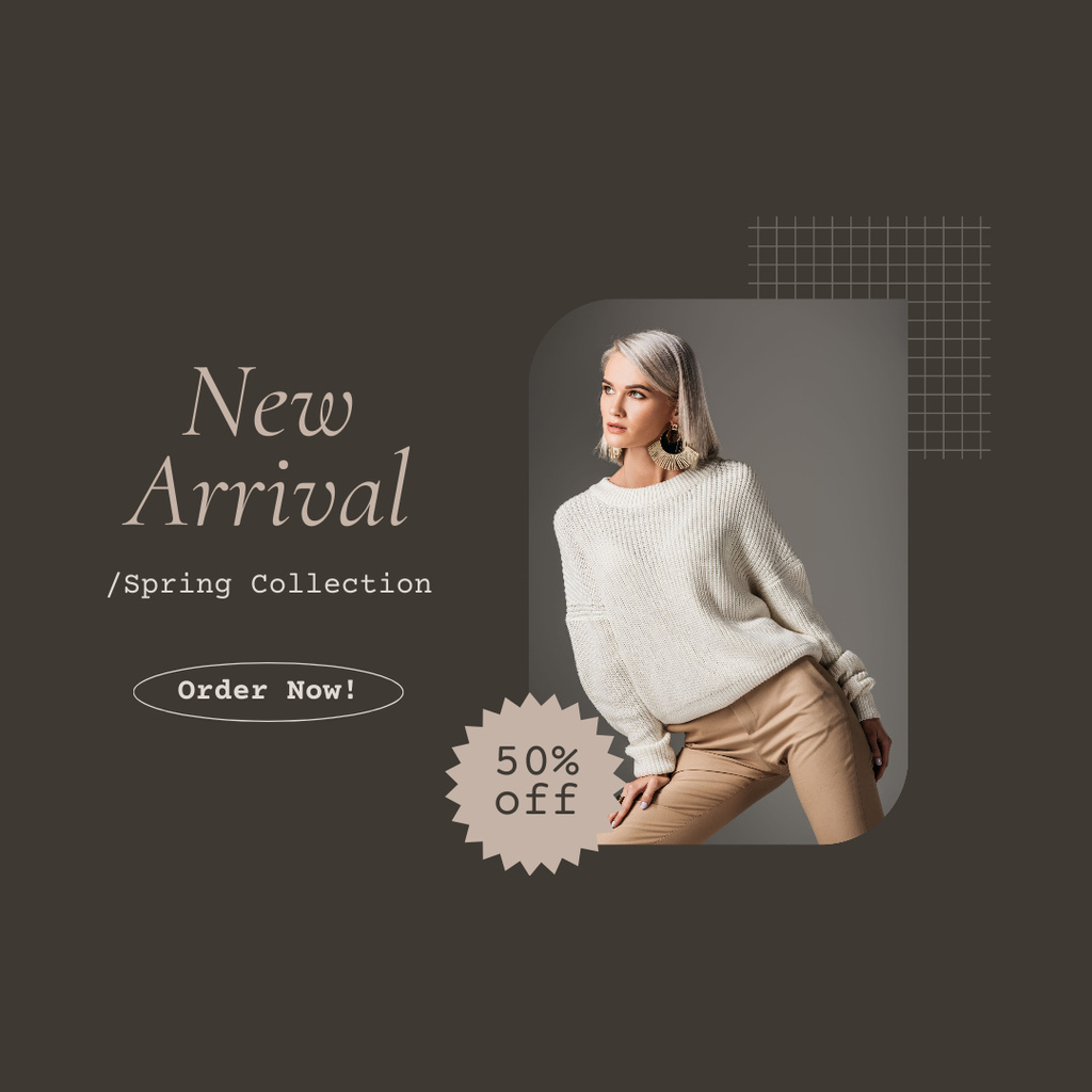 Discount on Female Fashion with Stylish Blonde Instagram Modelo de Design