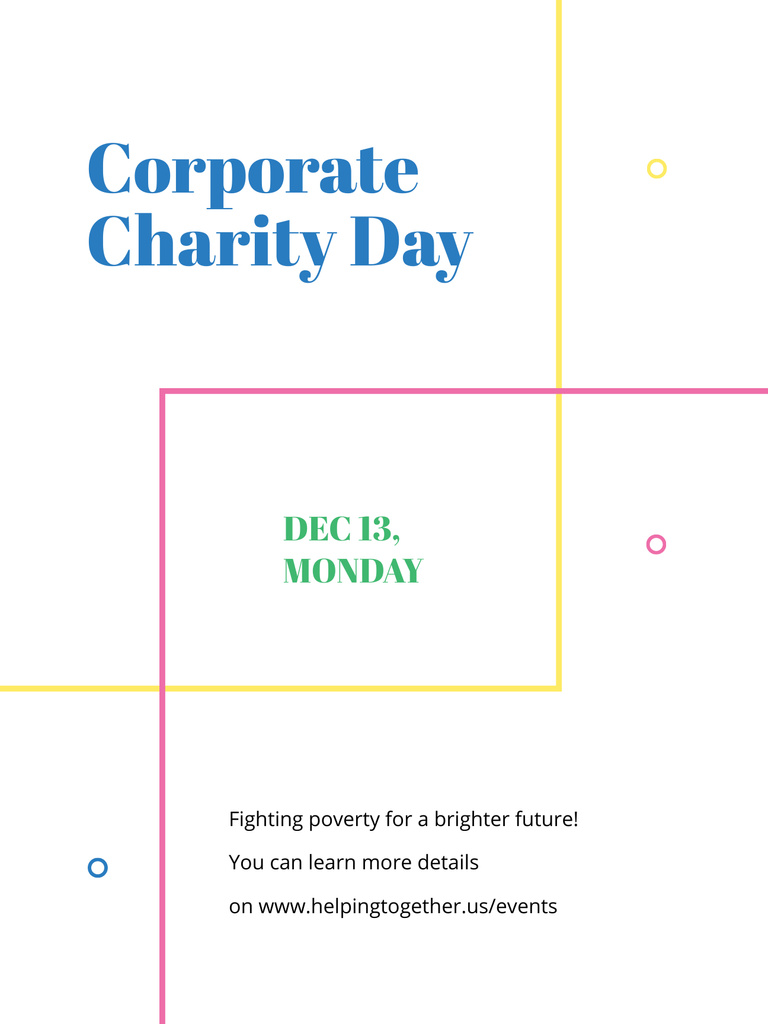 Corporate Charity Day at Workplace Ad Poster US Modelo de Design