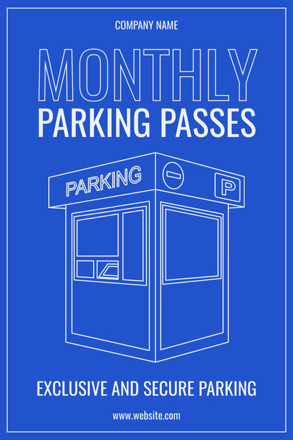 Designvorlage Monthly Pass to Exclusive and Secure Parking für Pinterest