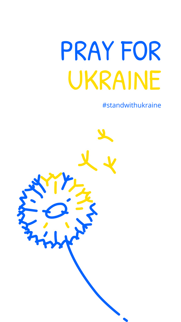 Designvorlage Pray for Ukraine Slogan für Instagram Story