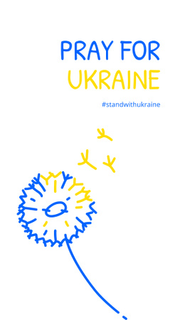 Modlete se za slogan Ukrajiny Instagram Story Šablona návrhu