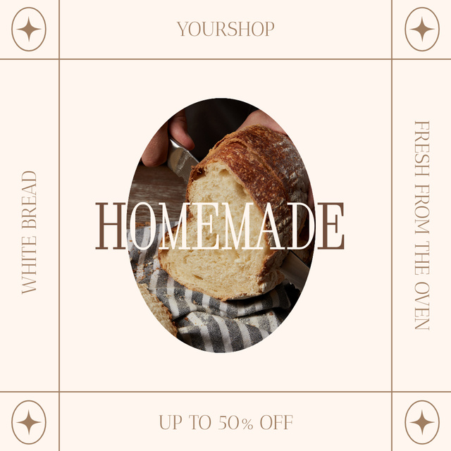 Homemade Fresh Bread Retail Instagram tervezősablon