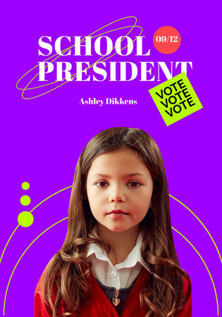 School President Candidate Announcement Poster 28x40in Design Template