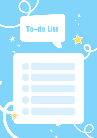 To Do List with Stars on Blue Schedule Planner Design Template