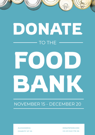 Donate to the Food Bank Poster A3 tervezősablon