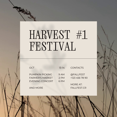 Autumn Harvest Festival Announcement Animated Post Design Template