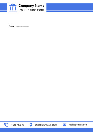 Empty Blank with Blue Building Letterhead Design Template