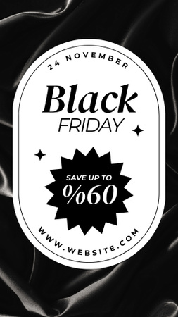 Black Friday Sale Announcement on Silk Cloth Instagram Story Design Template