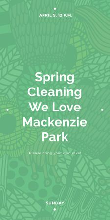 Spring Cleaning Event Invitation Green Floral Texture Graphic Modelo de Design