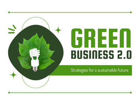Ontwerpsjabloon van Presentation van Duurzame strategie voor een groene zakelijke toekomst