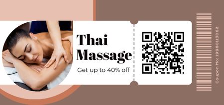 Thai Massage Great Discount Offer Coupon Din Large Design Template