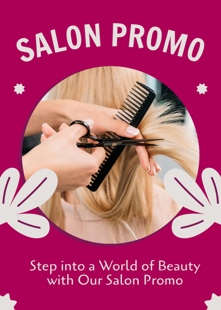 Hair Salon Promo Flayer Tasarım Şablonu