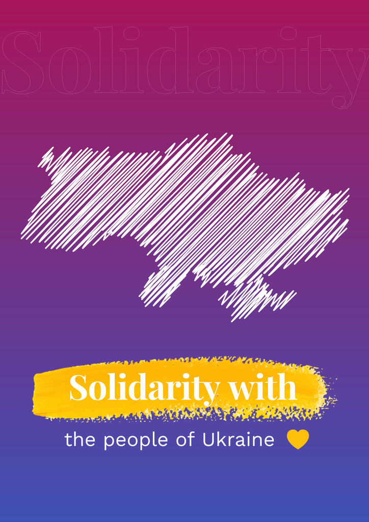 Solidarity with People in Ukraine Poster Design Template