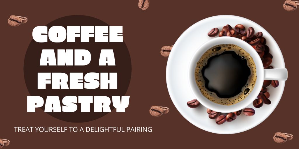 Delightful And Bold Coffee With Promo In Shop Twitter Πρότυπο σχεδίασης