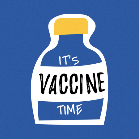 Ontwerpsjabloon van Instagram van virusvaccinatie aankondiging met vaccinatiefles