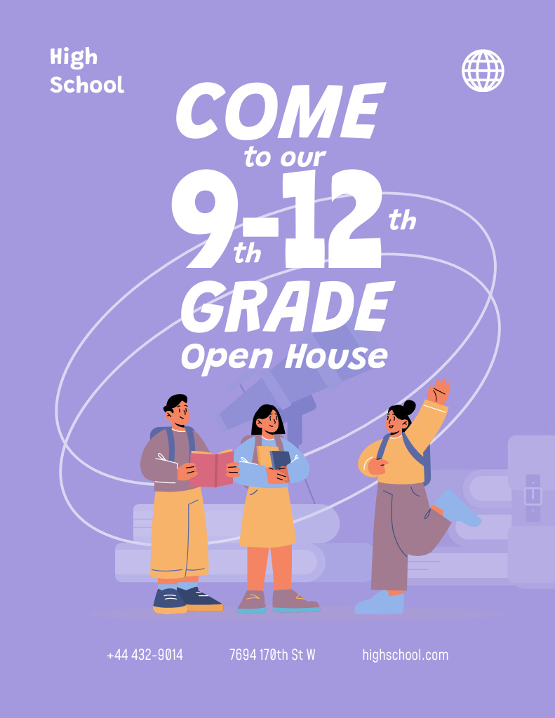 Offer of School Enrollment Poster 8.5x11in – шаблон для дизайна