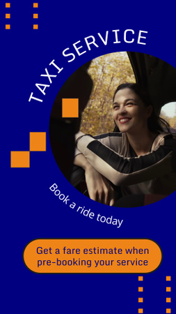 Ontwerpsjabloon van Instagram Video Story van Taxiservice met rit vooraf reserveren