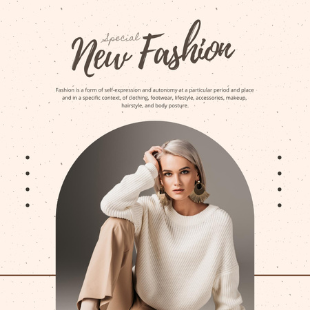 New Fashion Clothes Collection with Beautiful Blonde Instagram Πρότυπο σχεδίασης