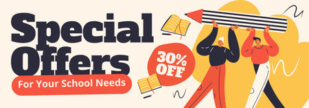 School Sale Special Offer with Fun Picture Tumblr Design Template