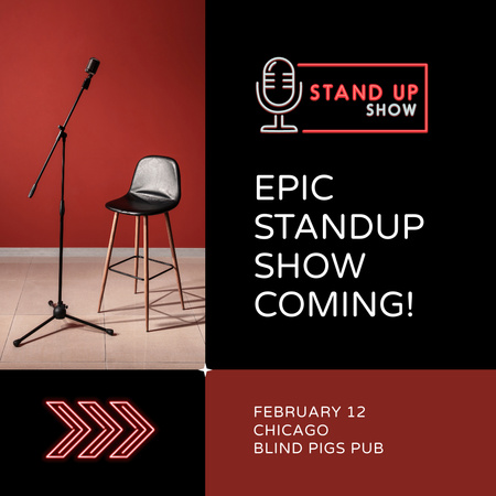 Announcement Of Exciting StandUp Show In City Animated Post Design Template