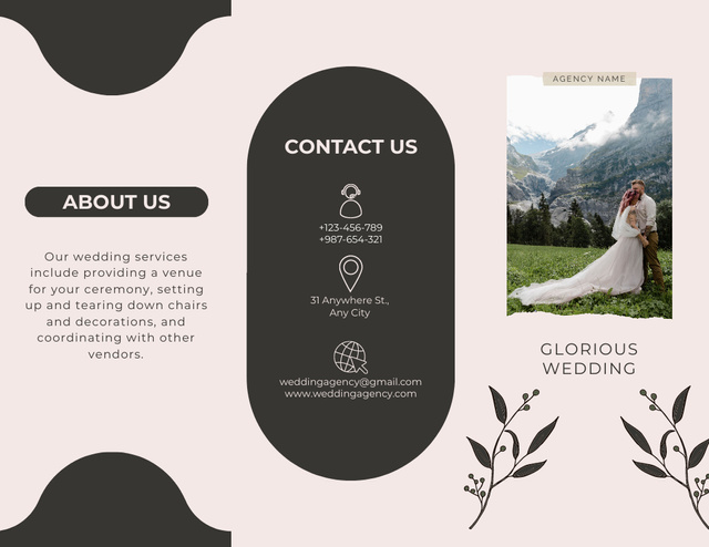 Template di design Wedding Planner Agency Offer with Loving Couple Brochure 8.5x11in