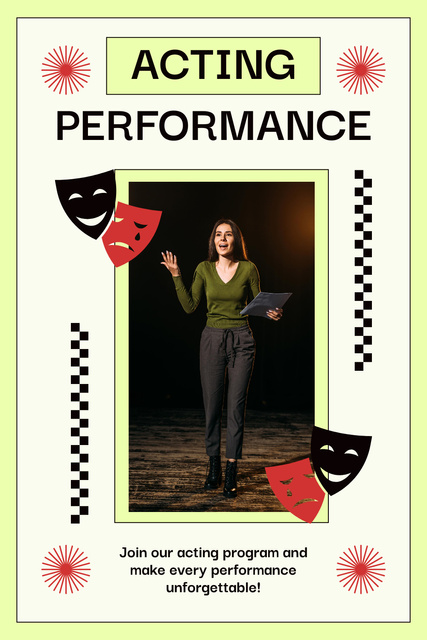 Template di design Acting Performance with Talented Actress Pinterest