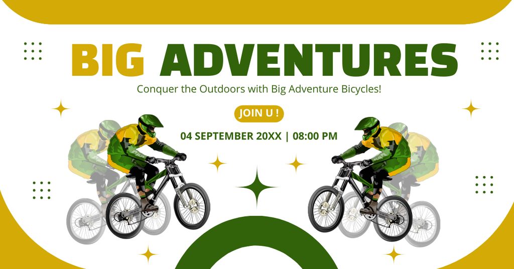 Ontwerpsjabloon van Facebook AD van Extremal Bicycle Tour and Adventures