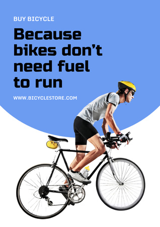Designvorlage Sports Man on Bicycle für Poster A3