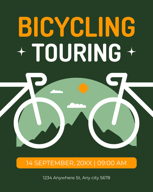 Modèle de visuel Bicycle Race Announcement on Green - Instagram Post Vertical