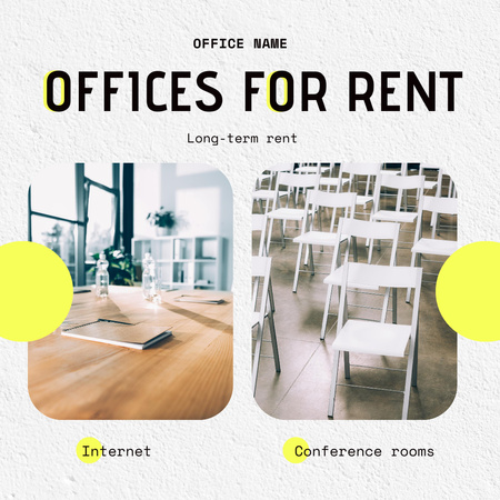 Long-term Offer Corporate Office Space to Rent Instagram AD Design Template