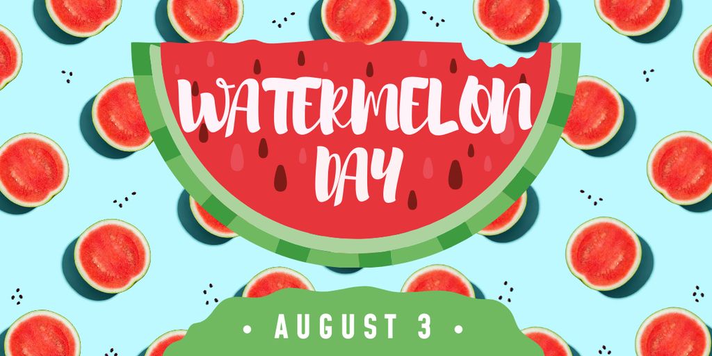 Announcement of a Summer Watermelon Day with Juicy Slice Image Design Template