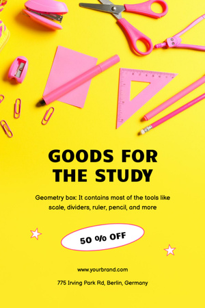 Stationary For The Study With Discount Postcard 4x6in Vertical Design Template