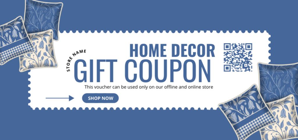 Gift Voucher for Home Decor Items Coupon Din Large Πρότυπο σχεδίασης