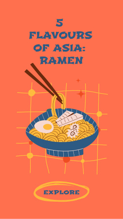 Asian Ramen Noodles Offer Instagram Story Design Template