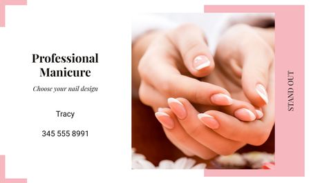 Template di design Female hands with manicure Business card