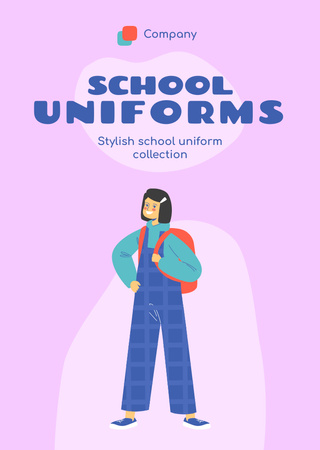 Stylish School Uniform Collection Offer Postcard A6 Vertical Design Template