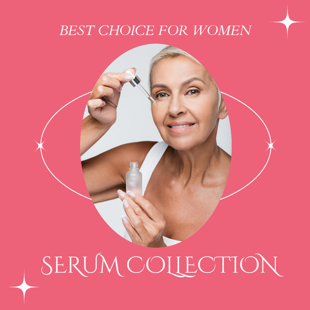 Anti-Aging Cosmetic Serum Pink Instagram – шаблон для дизайна