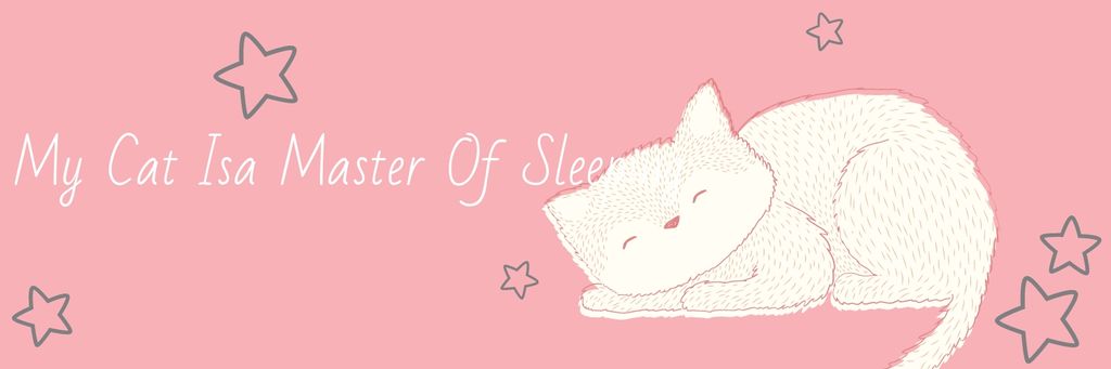 Cute Cat Sleeping in Pink Twitter Tasarım Şablonu