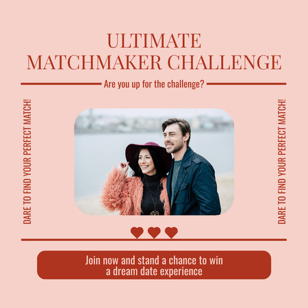 Ontwerpsjabloon van Instagram van Doe mee aan de ultieme matchmaker-uitdaging