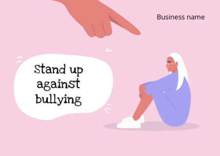 Plantilla de diseño de Girl suffering from Bullying Postcard 