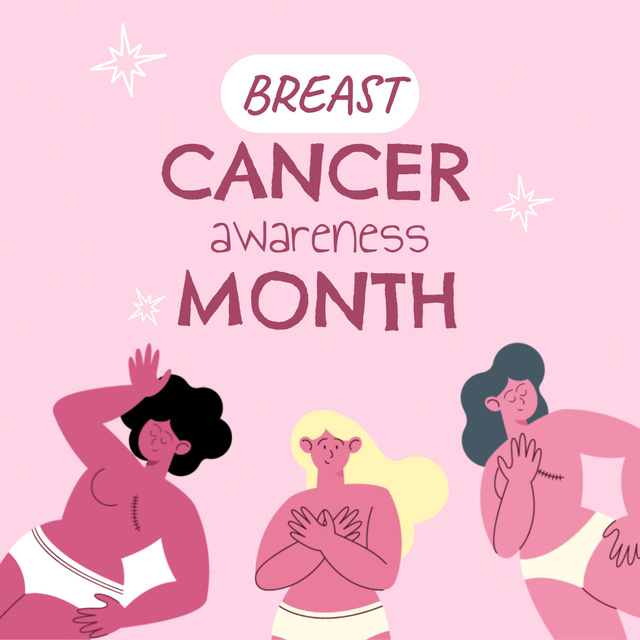 Breast Cancer Awareness Motivation Animated Postデザインテンプレート