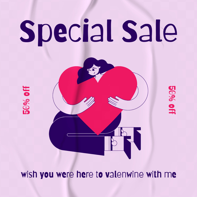 Ontwerpsjabloon van Instagram van Valentine's Day Holiday Special Sale