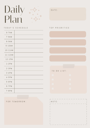 Daily Hourly To Do List Schedule Planner Design Template