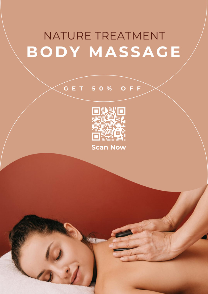 Natural Massage Therapy Poster Design Template