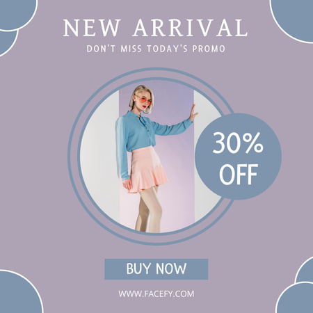 Fashion Ad with Woman in Stylish Skirt Instagram Design Template