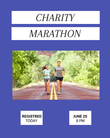 Charity Marathon Announcement Poster 16x20in Design Template