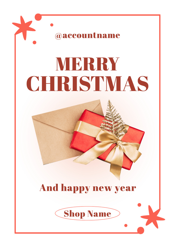 Christmas and New Year Greetings Poster Modelo de Design