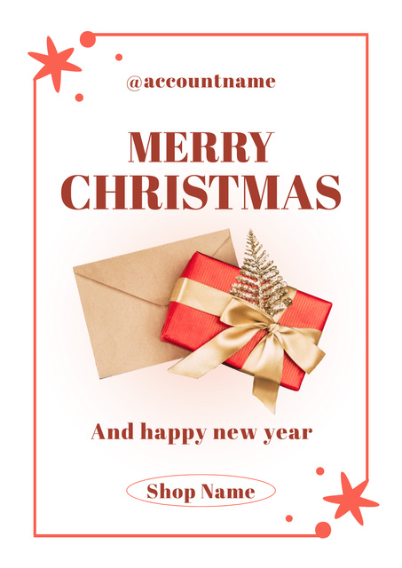 Christmas and New Year Greetings Poster – шаблон для дизайну